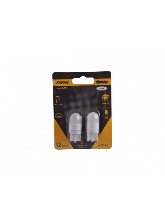 SET 2 AMPOLLETAS LED W21/5W T20 12V (A-6942C)