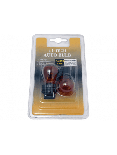 AMPOLLETAS 12V 32CP (27w) S25 PLASTIC BASE DE VIDRIO AMBAR