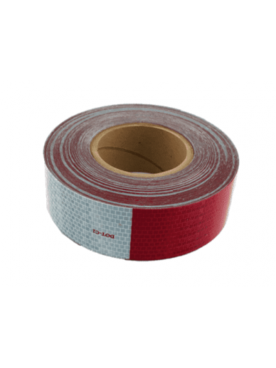 CINTA RETRORREFLECTIVA ROJO BLANCO 2´´ x 45.7 MTS