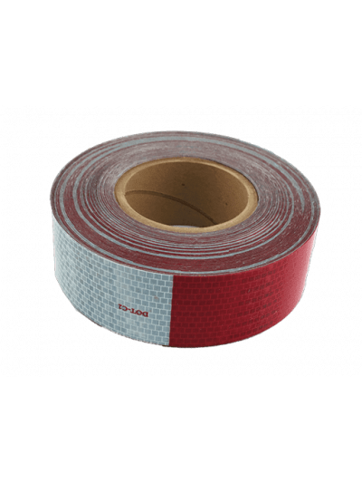 CINTA RETRORREFLECTIVA ROJO / BLANCO 2´´ x 45.7 MTS