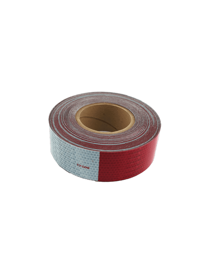 CINTA RETRORREFLECTIVA ROJO / BLANCO 2´´ x 45.7 MTS