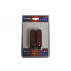 FAROL DE POSICION 12/24V 3 LED - ROJO