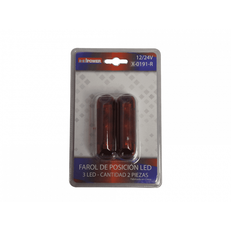 FAROL DE POSICION 12/24V 3 LED - ROJO