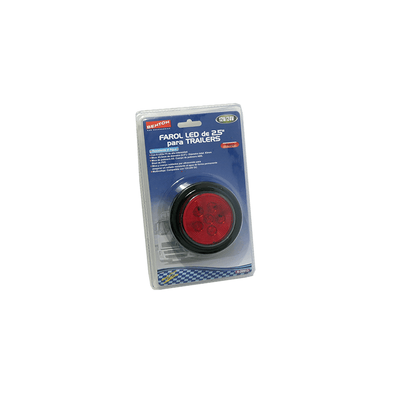 FAROL 6 LED 12/24V ROJO