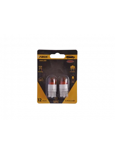 SET 2 AMPOLLETAS LED WY21/5W T20 AMBAR 12V (A-6942C-AM)