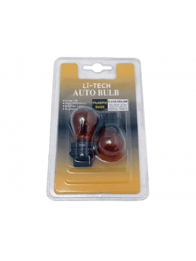 AMPOLLETAS 12V 32CP (27w) S25 PLASTIC BASE DE VIDRIO AMBAR