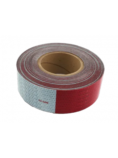 CINTA RETRORREFLECTIVA ROJO / BLANCO 2´´ x 45.7 MTS