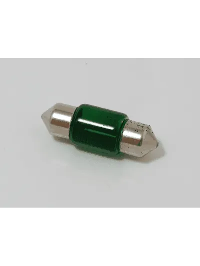 AMPOLLETAS 12V 10W FESTOON 10 X 31 - VERDE